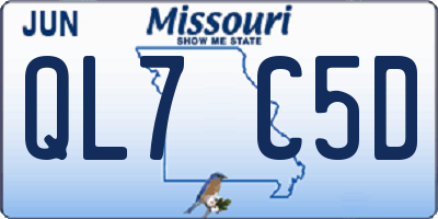 MO license plate QL7C5D