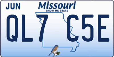MO license plate QL7C5E