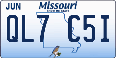 MO license plate QL7C5I