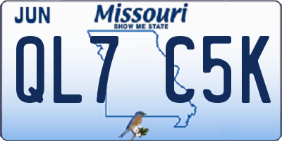 MO license plate QL7C5K