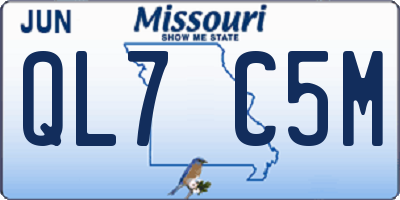 MO license plate QL7C5M