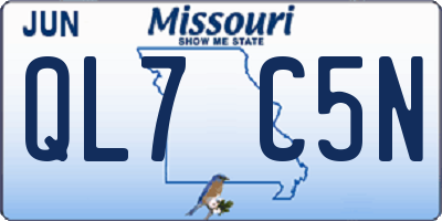 MO license plate QL7C5N