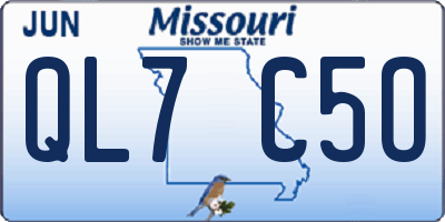 MO license plate QL7C5O