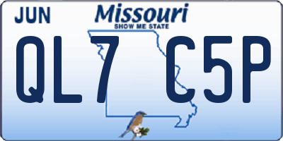 MO license plate QL7C5P