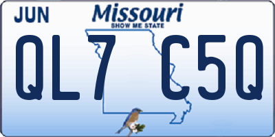 MO license plate QL7C5Q