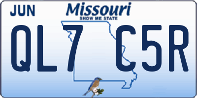 MO license plate QL7C5R