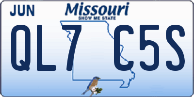 MO license plate QL7C5S