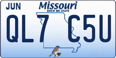MO license plate QL7C5U
