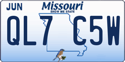 MO license plate QL7C5W