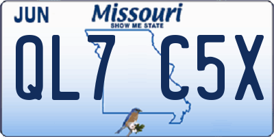MO license plate QL7C5X