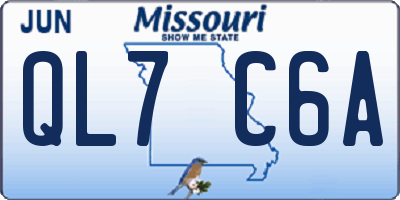 MO license plate QL7C6A