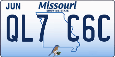 MO license plate QL7C6C