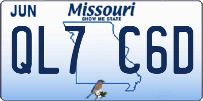 MO license plate QL7C6D