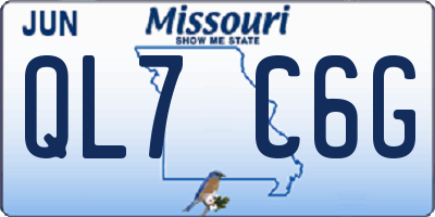 MO license plate QL7C6G