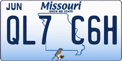 MO license plate QL7C6H