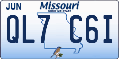 MO license plate QL7C6I