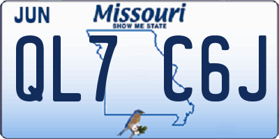 MO license plate QL7C6J
