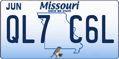 MO license plate QL7C6L