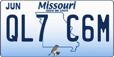 MO license plate QL7C6M