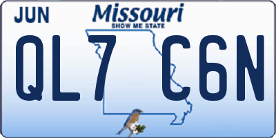 MO license plate QL7C6N