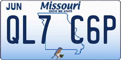 MO license plate QL7C6P