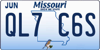 MO license plate QL7C6S