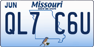 MO license plate QL7C6U
