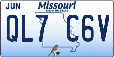 MO license plate QL7C6V