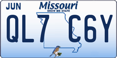 MO license plate QL7C6Y