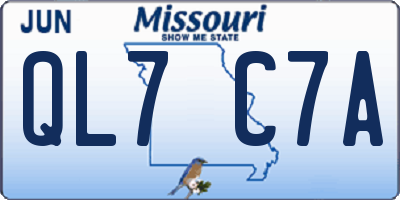 MO license plate QL7C7A