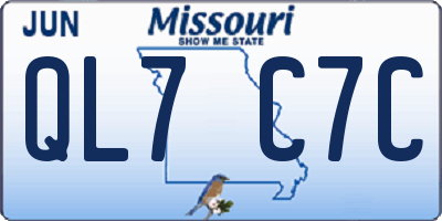 MO license plate QL7C7C