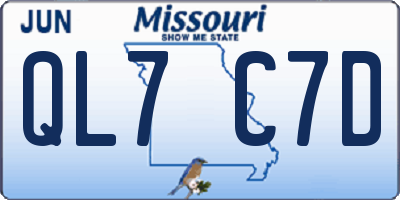 MO license plate QL7C7D