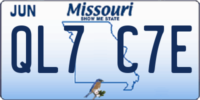 MO license plate QL7C7E