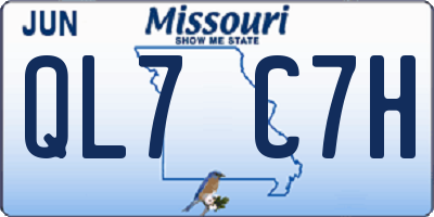 MO license plate QL7C7H