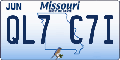 MO license plate QL7C7I