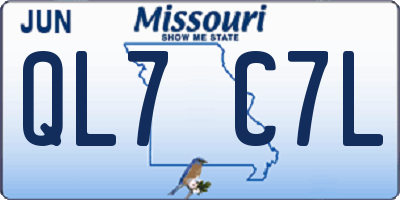 MO license plate QL7C7L
