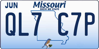 MO license plate QL7C7P