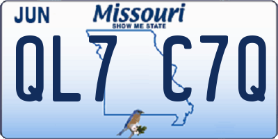 MO license plate QL7C7Q