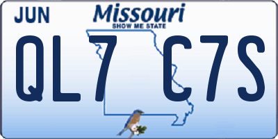 MO license plate QL7C7S