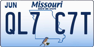 MO license plate QL7C7T