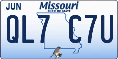 MO license plate QL7C7U