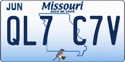 MO license plate QL7C7V