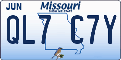 MO license plate QL7C7Y