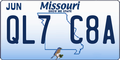 MO license plate QL7C8A