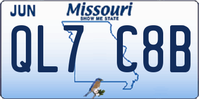 MO license plate QL7C8B