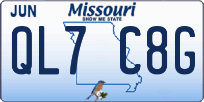 MO license plate QL7C8G