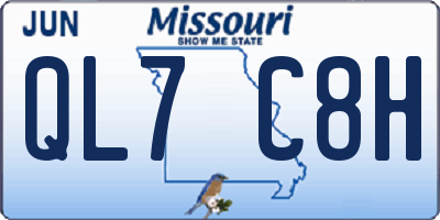 MO license plate QL7C8H