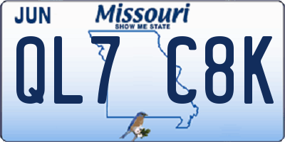 MO license plate QL7C8K