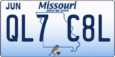 MO license plate QL7C8L