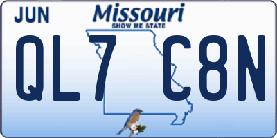 MO license plate QL7C8N